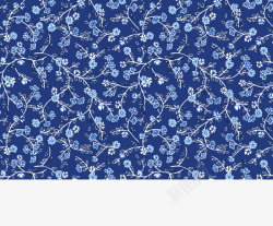 蓝色花朵布料背景图片时尚田园风高清图片