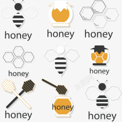 创意蜂蜜花样蜂蜜矢量图高清图片