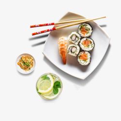 日韩饮食文化日本料理三文鱼寿司高清图片