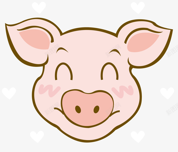 一个粉色小猪头像矢量图ai免抠素材_新图网 https://ixintu.com 卡通 卡通头像 可爱小猪 大耳朵 大鼻子 粉色小猪 矢量图