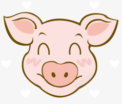 大鼻子卡通一个粉色小猪头像矢量图高清图片