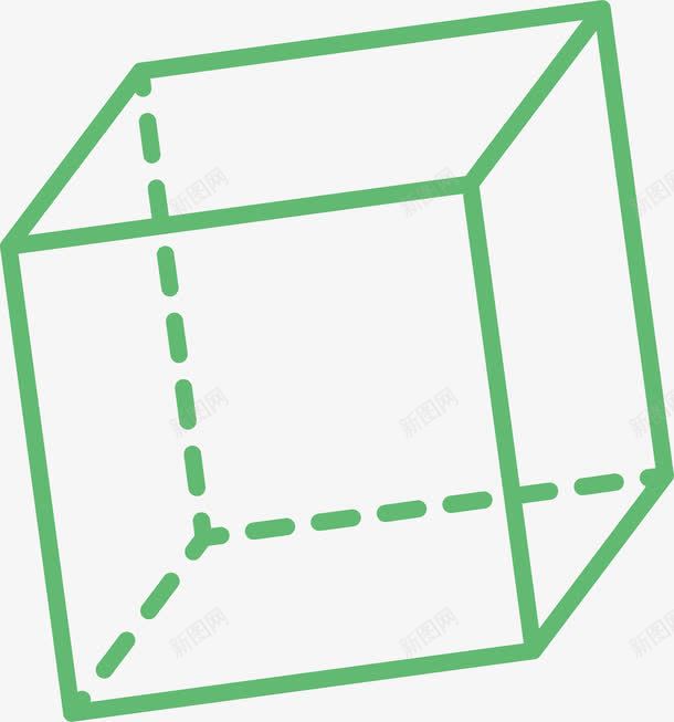 绿色线条立方体png免抠素材_新图网 https://ixintu.com 手绘立方体 矢量png 立体几何 立方体 立方体线框 绿色线条 透视效果