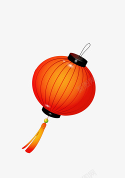 橙色中国风灯笼挂饰素材