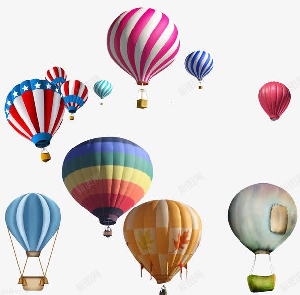 五颜六色的热气球png免抠素材_新图网 https://ixintu.com 五颜六色 热气球 红色 蓝色 轻气球