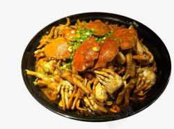 黄金蟹面包蟹海鲜美味麻辣蟹煲高清图片