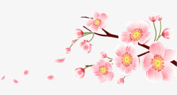 粉色美丽春季花枝素材