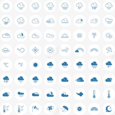 线型天气标志标icon图标图标