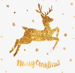 美丽星星飞跃的圣诞鹿高清图片