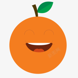水果笑脸卡通可爱橘子元素矢量图高清图片