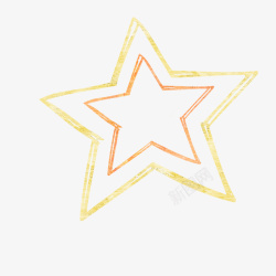 可爱线条星星的粉笔画素材
