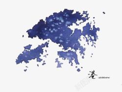 香港水墨地图素材