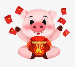 猪年福袋卡通猪宝宝发红包高清图片