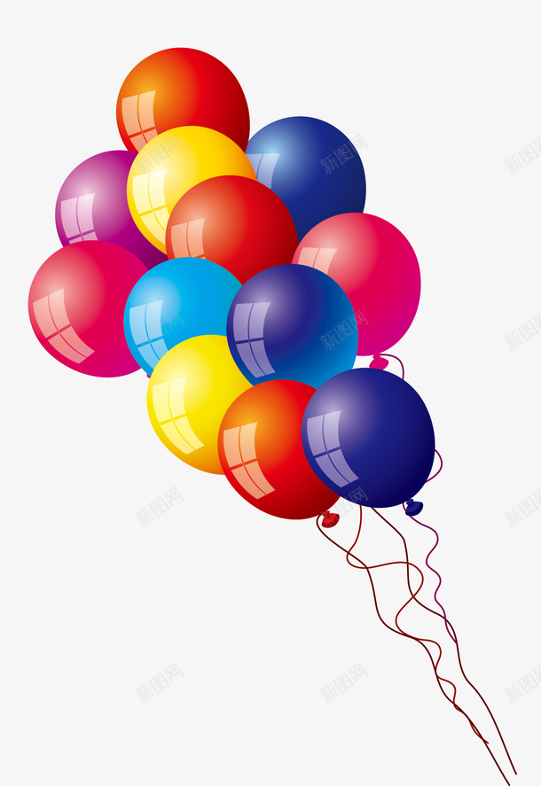 簇拥气球png免抠素材_新图网 https://ixintu.com 卡通手绘 双十一 彩色气球 淘宝京东 簇拥 装饰背景