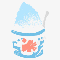 卡通刨冰淡蓝色海盐味刨冰高清图片