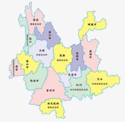 彩色贵州地图彩色云南地图高清图片