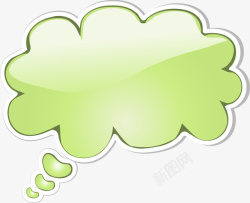 星光泡泡素材绿色对话框高清图片