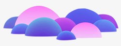 紫色半圆免抠彩色云朵装饰高清图片