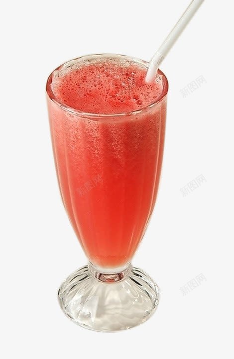 红红西瓜汁png免抠素材_新图网 https://ixintu.com 吸管 水果 泡沫 红色 西瓜