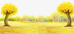 金黄色的草地金秋秋天高清图片
