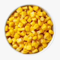粘粘实物一盘子熟玉米粒高清图片