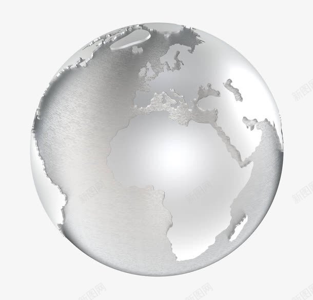 金属银地球模型png免抠素材_新图网 https://ixintu.com 世界地球 全球 平滑 星球 海洋 球体 金属地球 金属银地球模型 钢铁铝