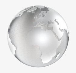 钢铁铝金属银地球模型高清图片