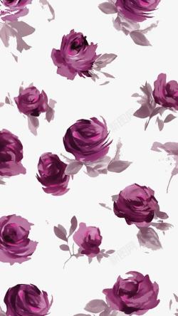 卡通紫色玫瑰花素材