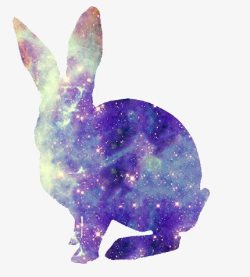 神秘森林梦幻元素兔子剪影高清图片