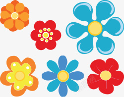 创意春天花朵花朵图标多彩的春天花瓣贴纸矢量图高清图片