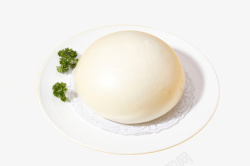 白色圆盘白色馒头食物展示高清图片