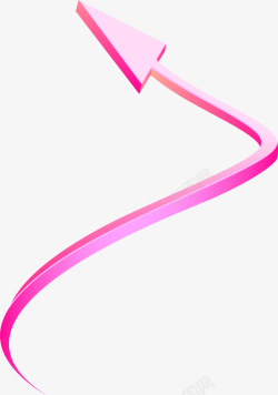 立体粉色花卉装饰图案粉色曲线箭头高清图片