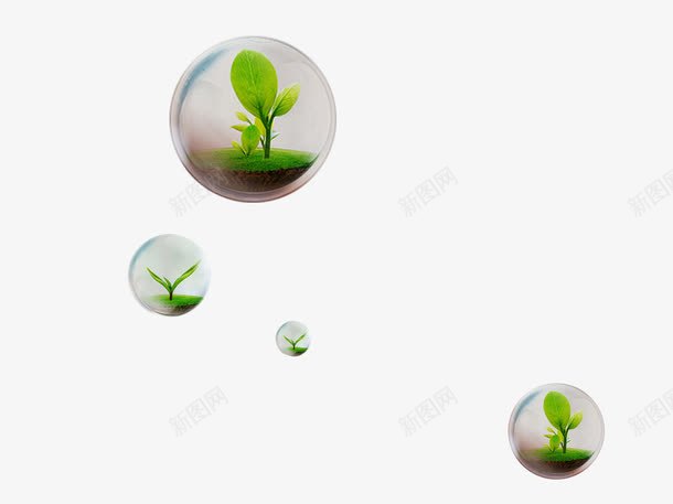 露珠里的植物png免抠素材_新图网 https://ixintu.com 创意图形 圆 春光 春天 植物 绿色 露珠
