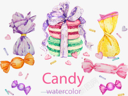 礼品糖果手绘水彩糖果矢量图高清图片
