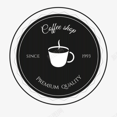 圆形简单黑色咖啡logo图标图标