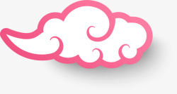 立体粉色花卉装饰图案卡通粉色中国风祥云浮云高清图片