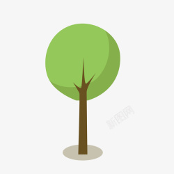 绿色圆形的树矢量图素材