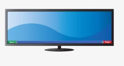 蓝色宽屏电视机素材