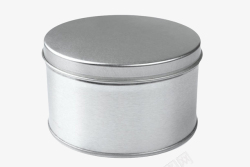 银色圆形的金属罐子实物素材