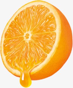 汁水丰富新鲜橙子汁水横切面高清图片