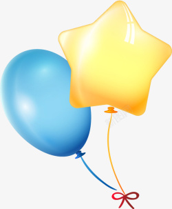 两个气球儿童节星星气球装饰高清图片