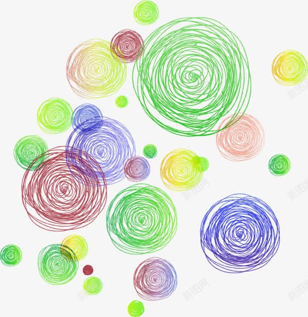 彩色圆圈png免抠素材_新图网 https://ixintu.com 卡通 圆圈 彩色 手绘 水彩 线描 蜡笔 装饰