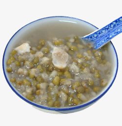银耳百合粥青花瓷餐具银耳百合绿豆汤高清图片