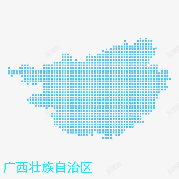 广西壮族自治区地图png免抠素材_新图网 https://ixintu.com png图形 地图 点状 蓝色 装饰