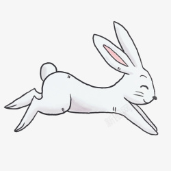 卡通跳跃的兔子动物矢量图素材