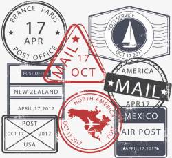 邮局印章复古邮政邮戳高清图片