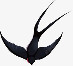黑色鸟儿飞翔的小燕子矢量图高清图片
