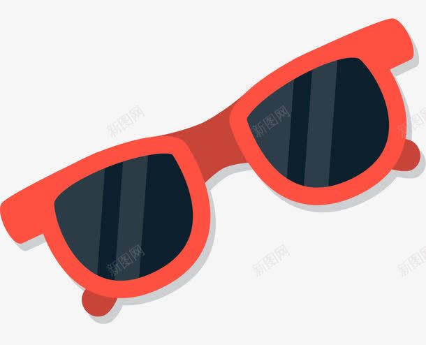 红色墨镜装饰图案png免抠素材_新图网 https://ixintu.com 免抠PNG 卡通 太阳眼镜 太阳镜 女式太阳镜 沙滩眼镜 红框墨镜
