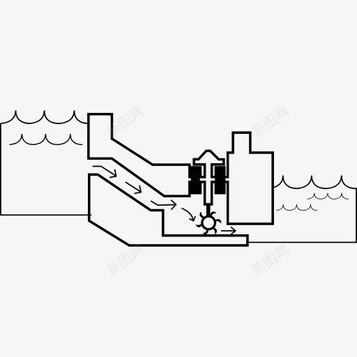 水电涡轮机图标png_新图网 https://ixintu.com 发电机 工具和器具 机械 水 电力 能源 能量 轮机