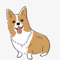 卡通手绘游泳的狗狗卡通可爱小动物装饰动物头像高清图片