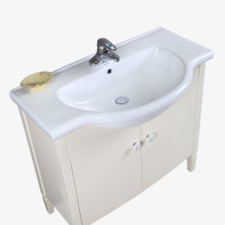 洗手盆水龙头简约白色洗手台高清图片